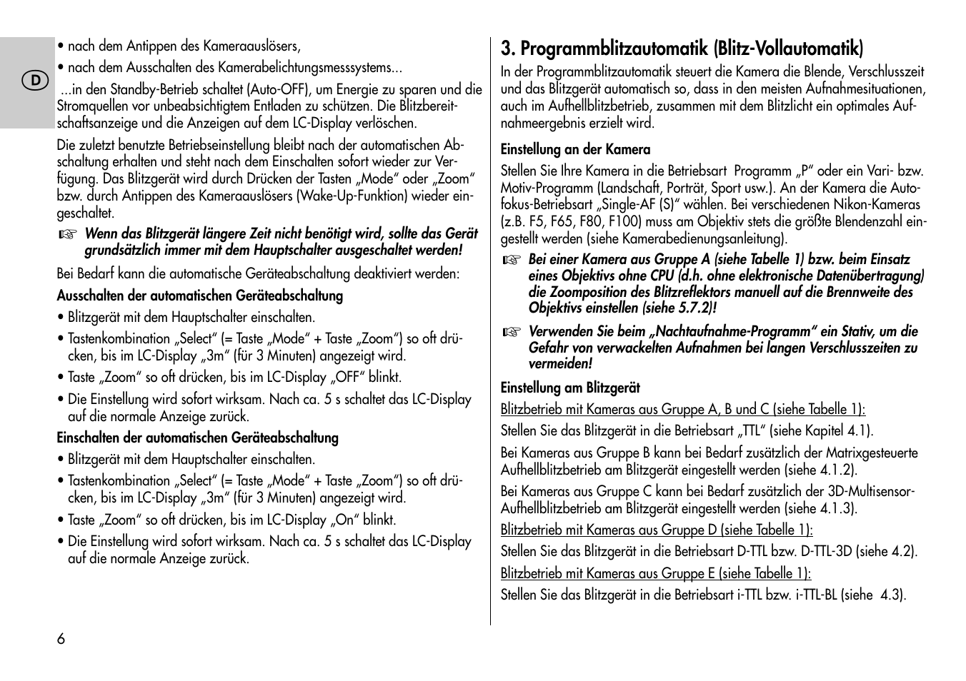 Metz MECABLITZ 54 AF-1 Nikon User Manual | Page 6 / 142