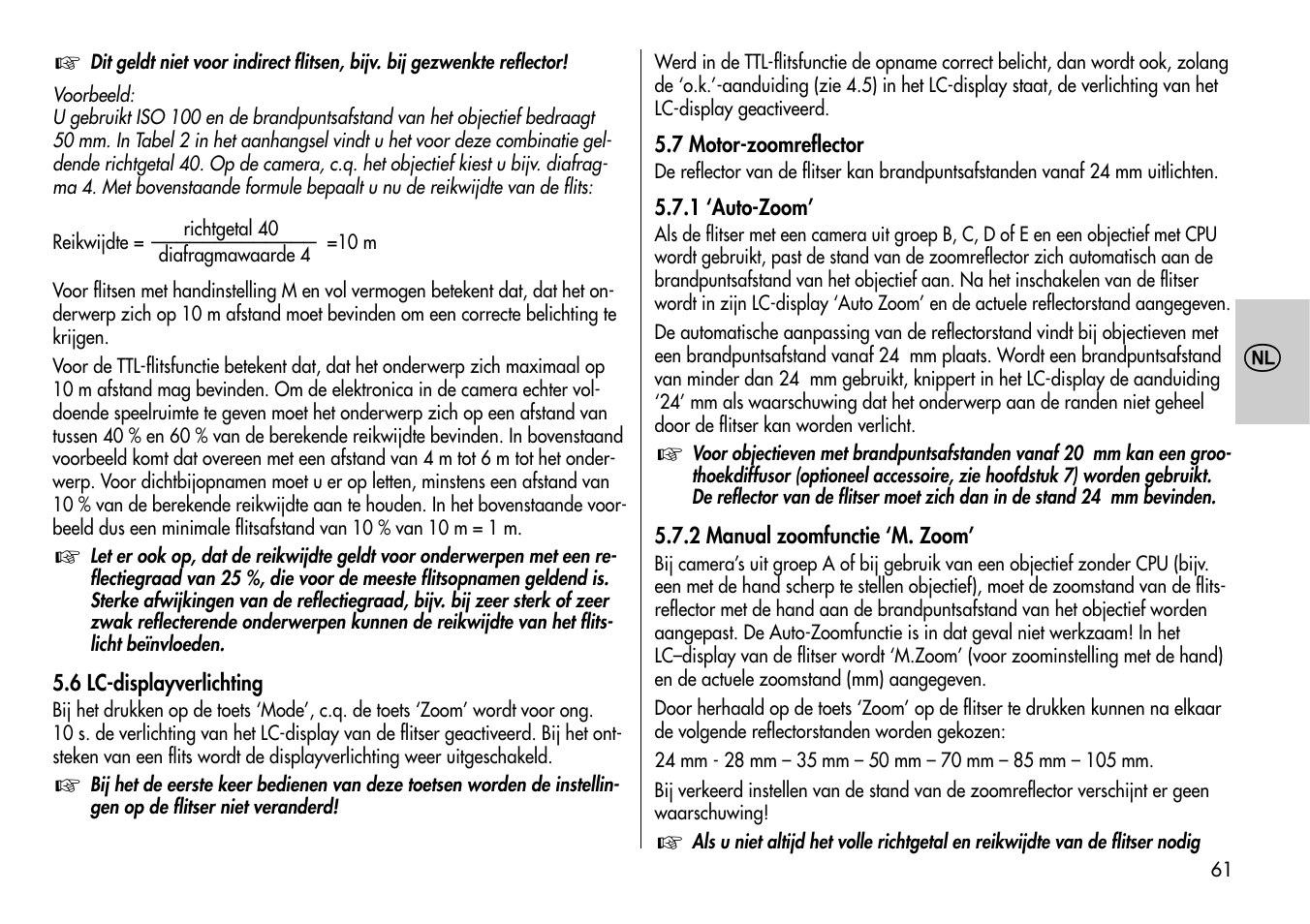 Metz MECABLITZ 54 AF-1 Nikon User Manual | Page 61 / 142