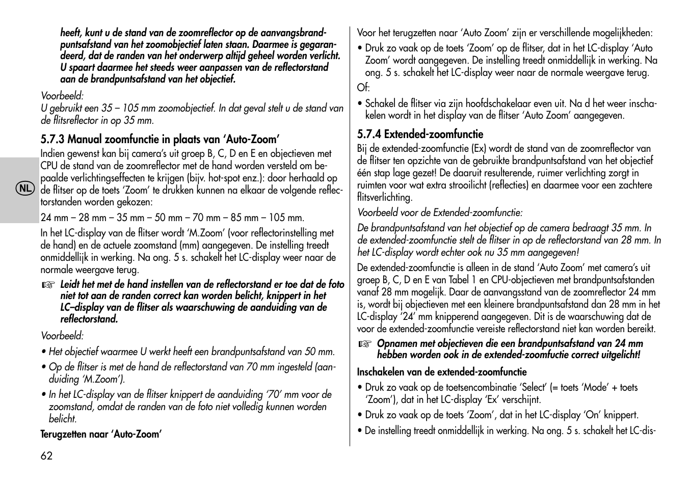 Metz MECABLITZ 54 AF-1 Nikon User Manual | Page 62 / 142