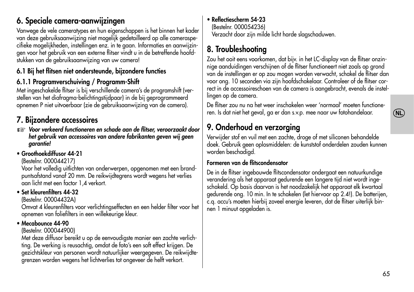 Metz MECABLITZ 54 AF-1 Nikon User Manual | Page 65 / 142