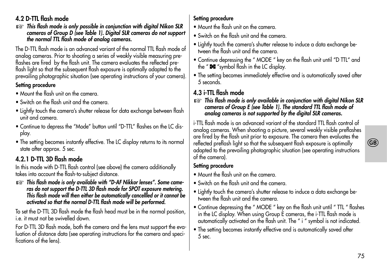 Metz MECABLITZ 54 AF-1 Nikon User Manual | Page 75 / 142