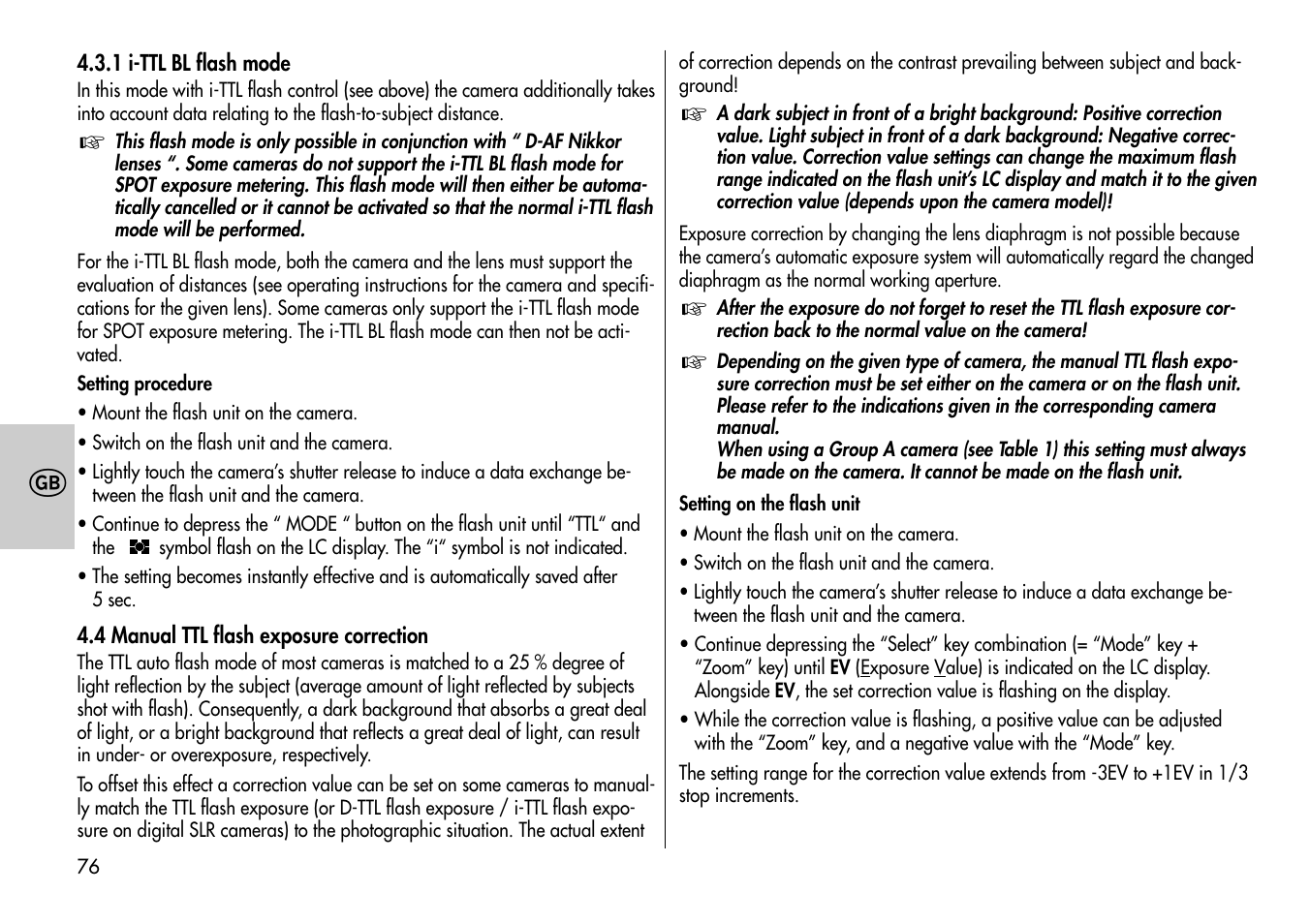 Metz MECABLITZ 54 AF-1 Nikon User Manual | Page 76 / 142