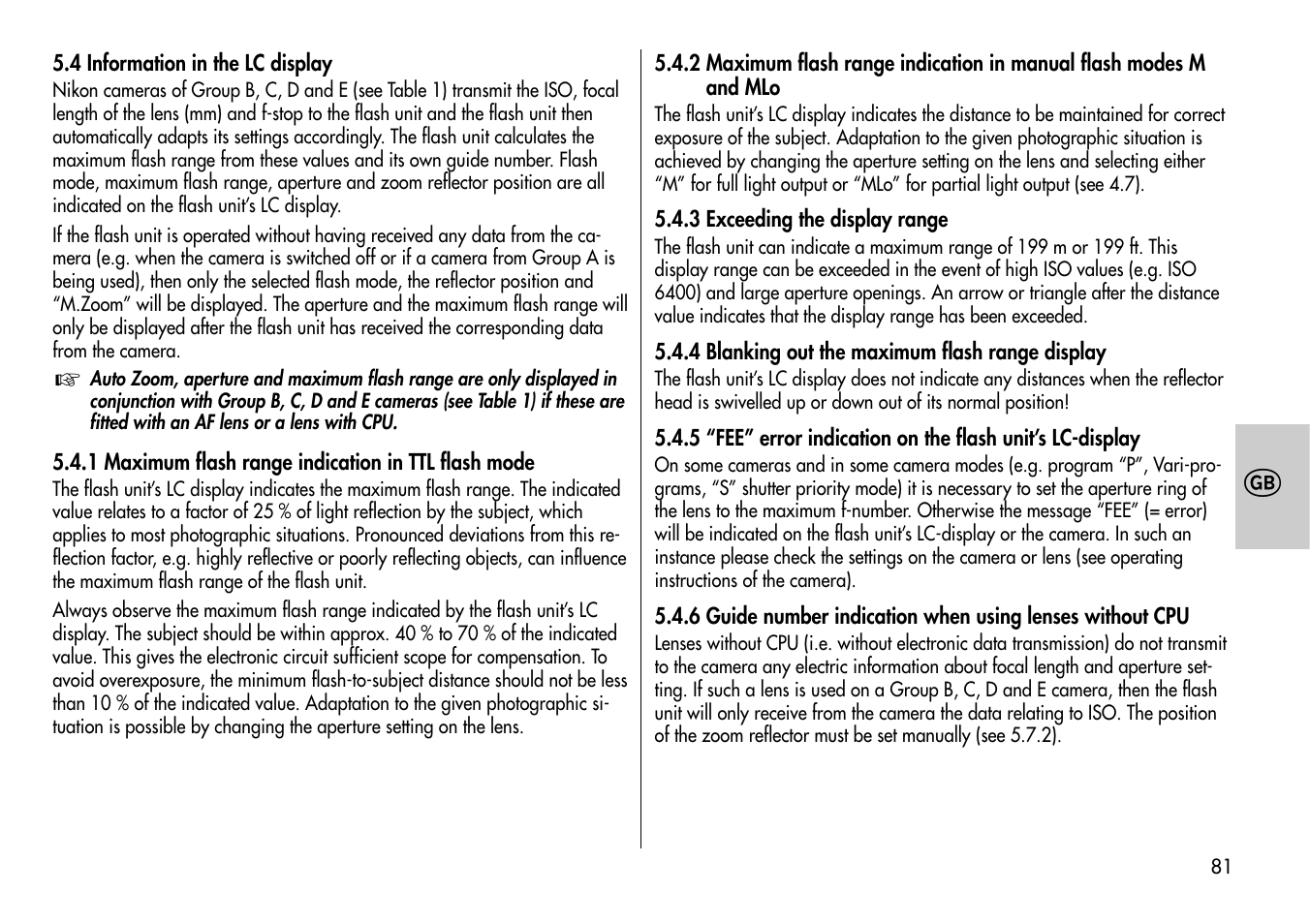 Metz MECABLITZ 54 AF-1 Nikon User Manual | Page 81 / 142