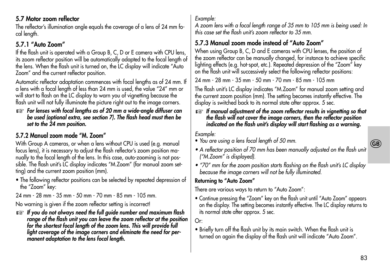 Metz MECABLITZ 54 AF-1 Nikon User Manual | Page 83 / 142