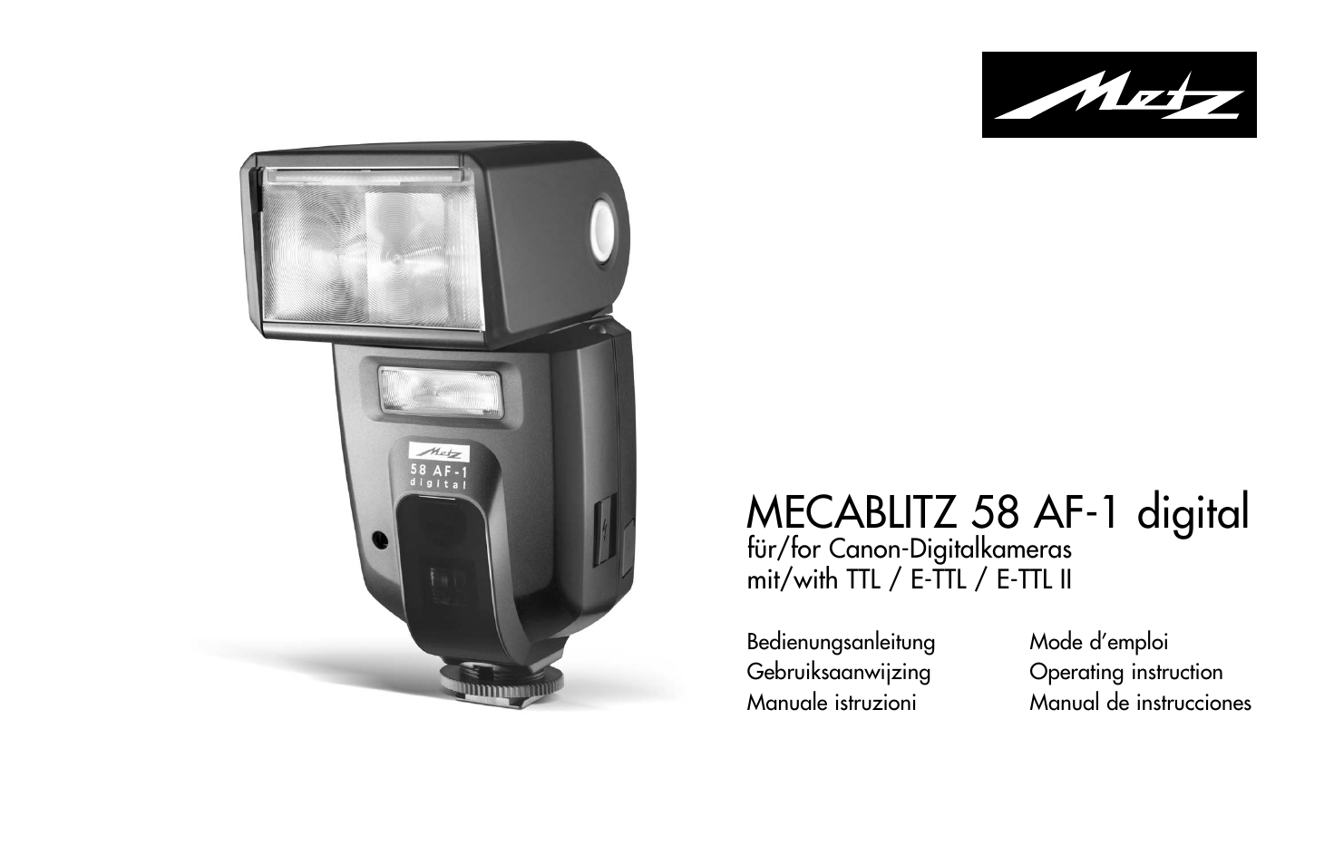 Metz MECABLITZ 58 AF-1 digital Canon User Manual | 190 pages