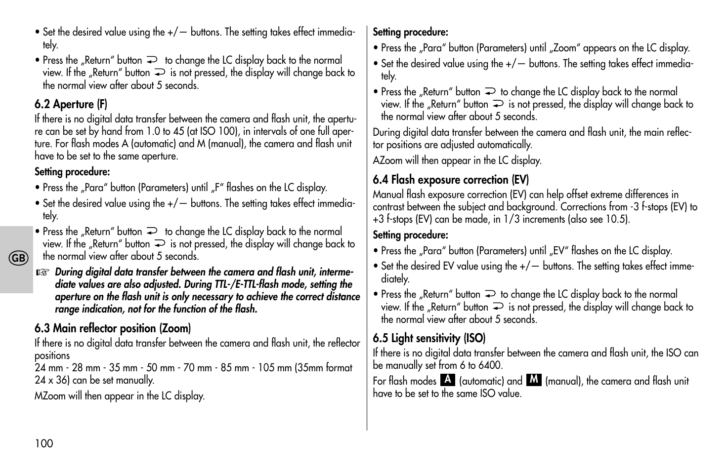 Metz MECABLITZ 58 AF-1 digital Canon User Manual | Page 100 / 190