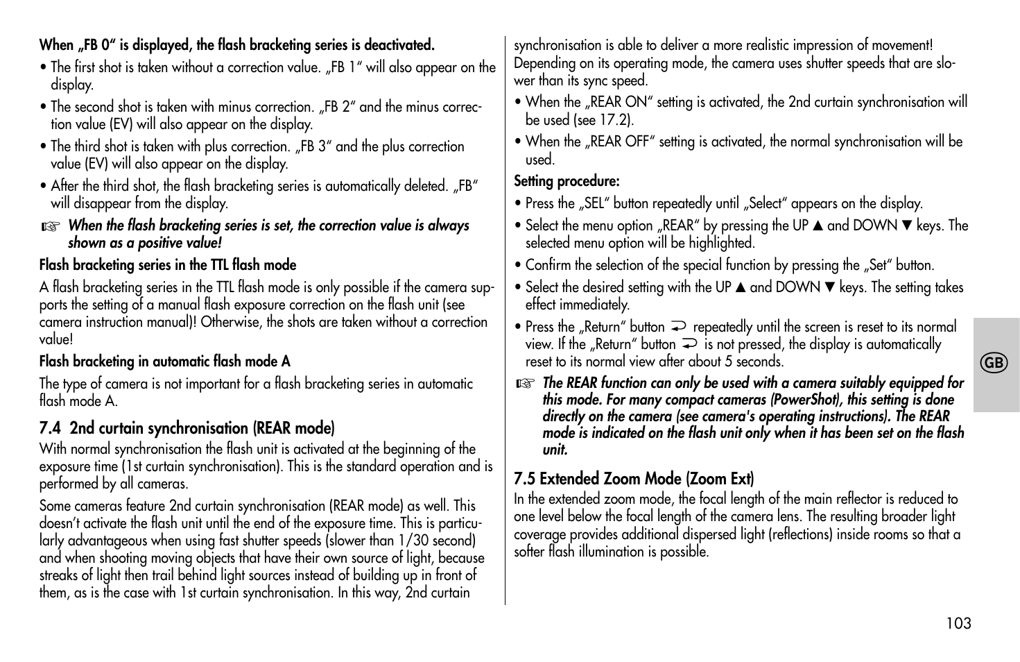 Metz MECABLITZ 58 AF-1 digital Canon User Manual | Page 103 / 190