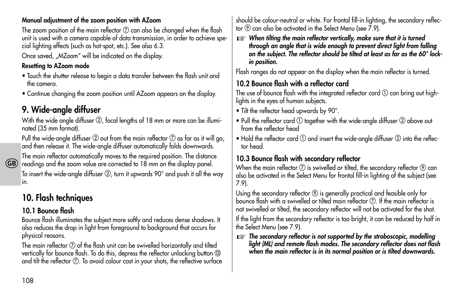 Metz MECABLITZ 58 AF-1 digital Canon User Manual | Page 108 / 190