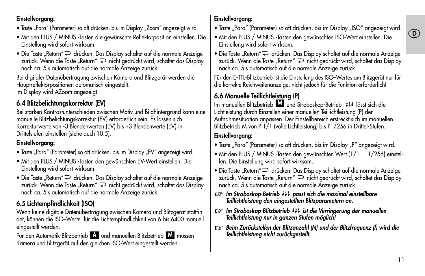 Metz MECABLITZ 58 AF-1 digital Canon User Manual | Page 11 / 190