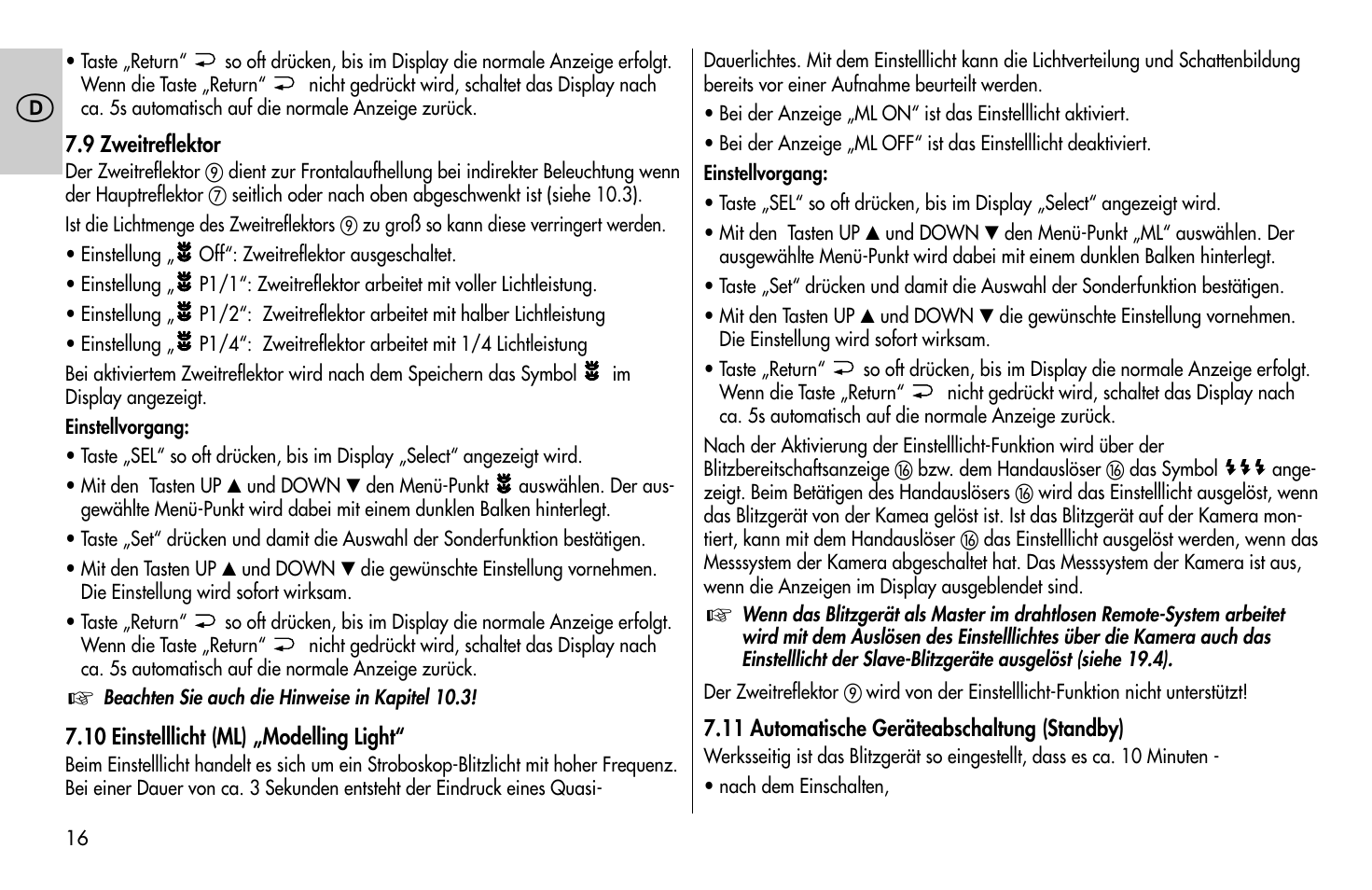 Metz MECABLITZ 58 AF-1 digital Canon User Manual | Page 16 / 190