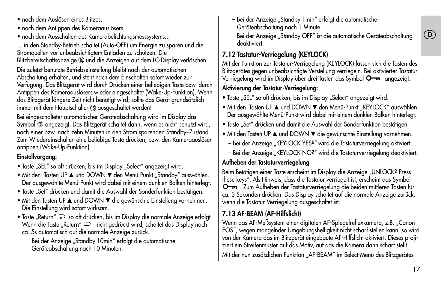 Metz MECABLITZ 58 AF-1 digital Canon User Manual | Page 17 / 190