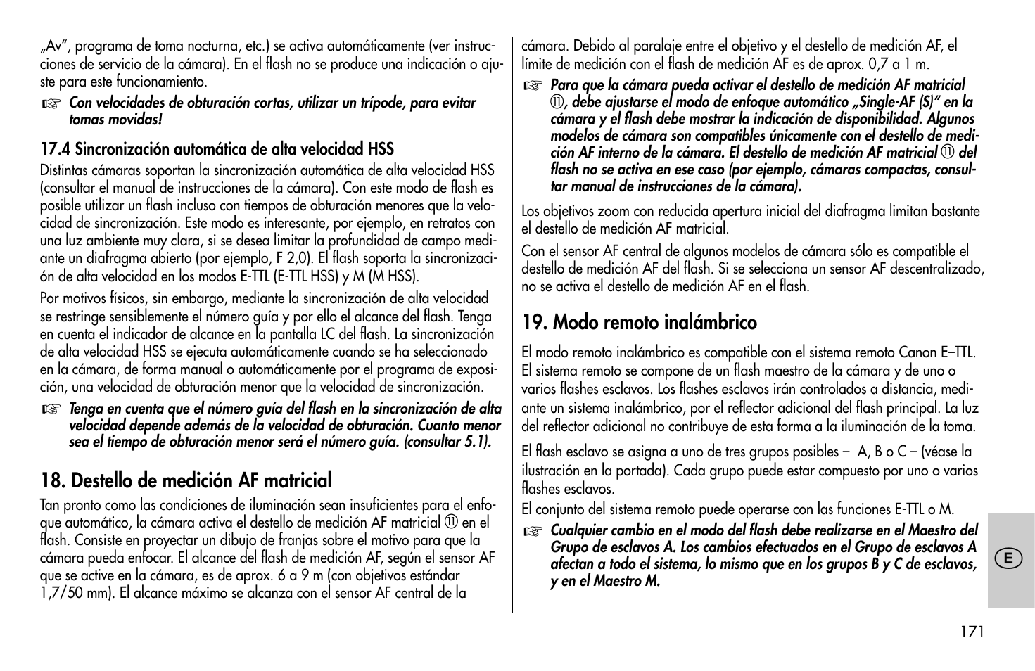 Metz MECABLITZ 58 AF-1 digital Canon User Manual | Page 171 / 190