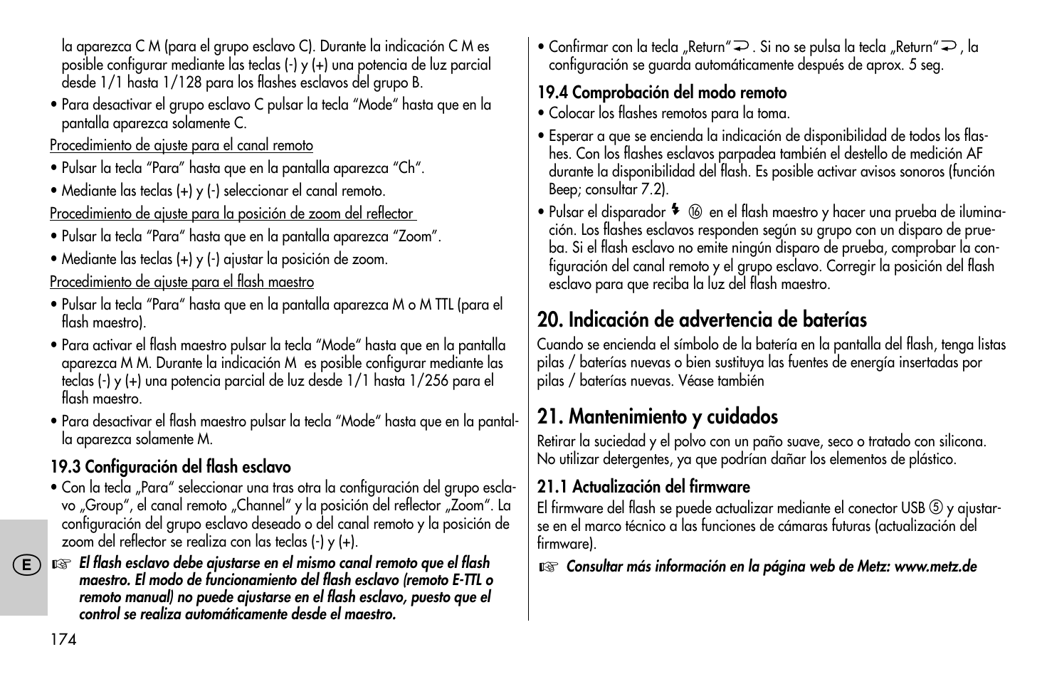 Metz MECABLITZ 58 AF-1 digital Canon User Manual | Page 174 / 190