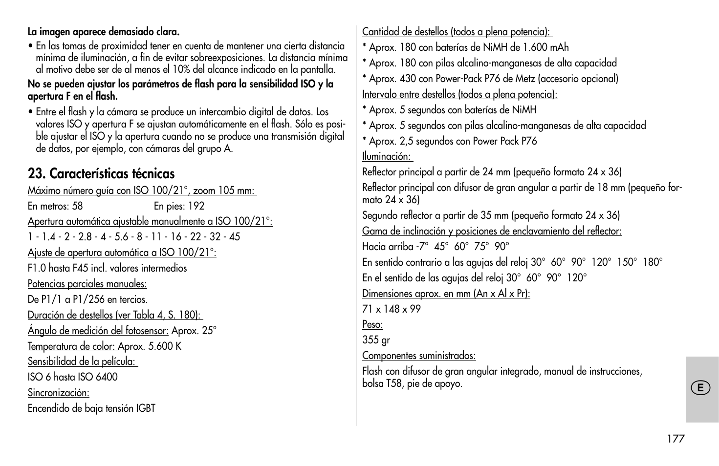 Metz MECABLITZ 58 AF-1 digital Canon User Manual | Page 177 / 190