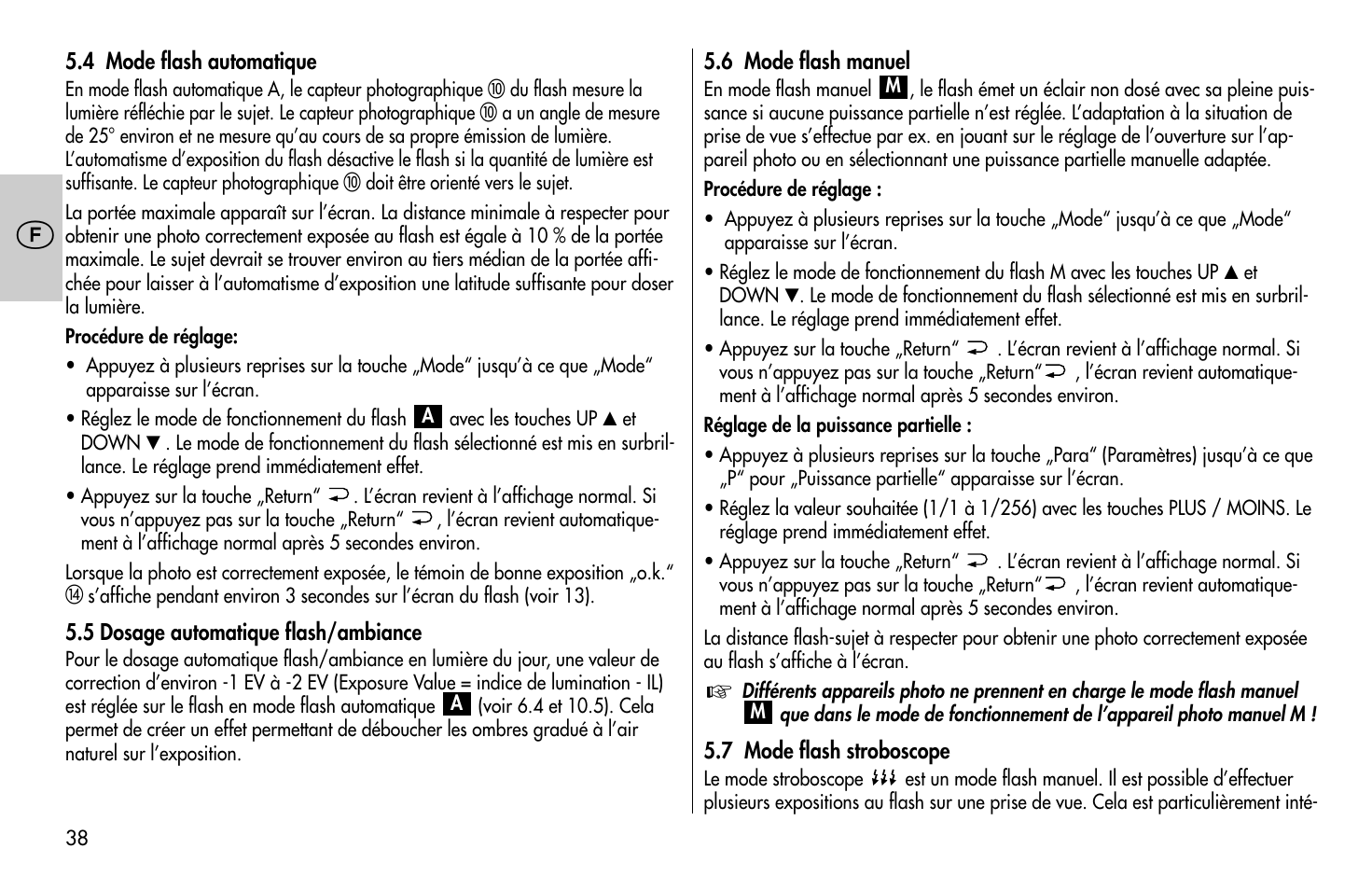 Metz MECABLITZ 58 AF-1 digital Canon User Manual | Page 38 / 190