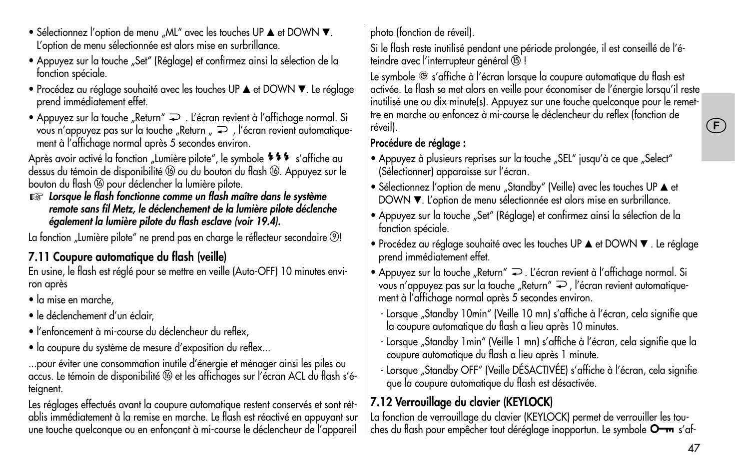 Metz MECABLITZ 58 AF-1 digital Canon User Manual | Page 47 / 190