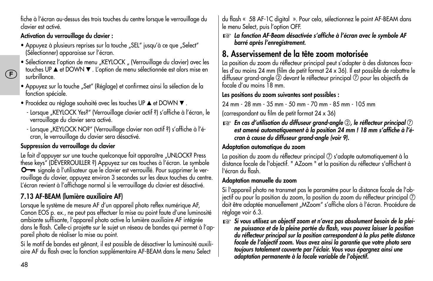 Metz MECABLITZ 58 AF-1 digital Canon User Manual | Page 48 / 190