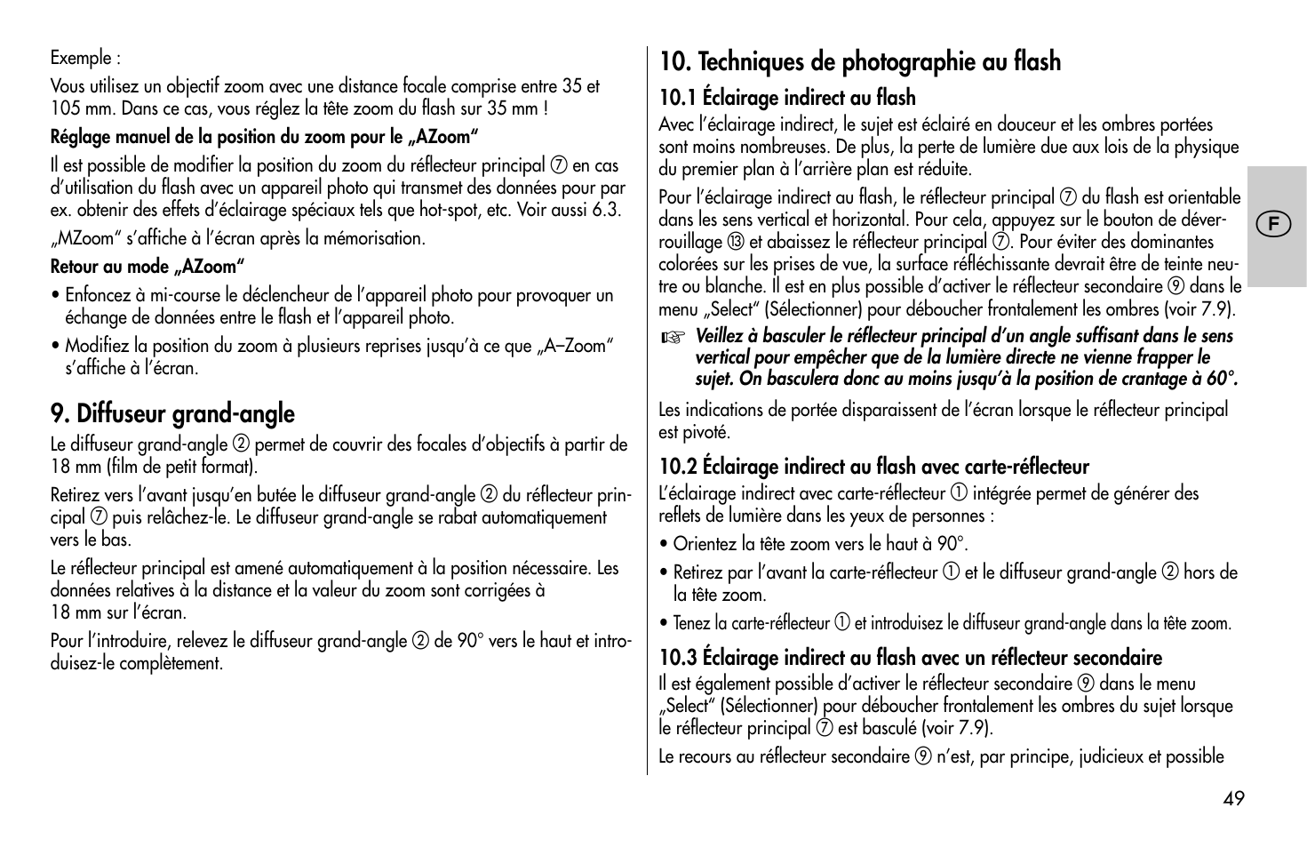 Metz MECABLITZ 58 AF-1 digital Canon User Manual | Page 49 / 190