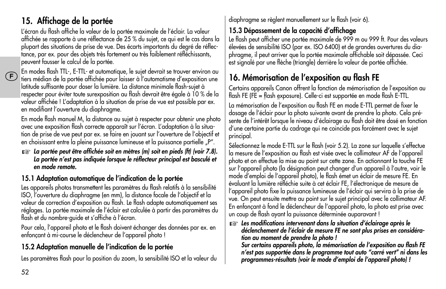 Metz MECABLITZ 58 AF-1 digital Canon User Manual | Page 52 / 190