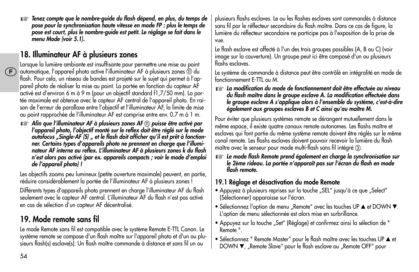 Metz MECABLITZ 58 AF-1 digital Canon User Manual | Page 54 / 190