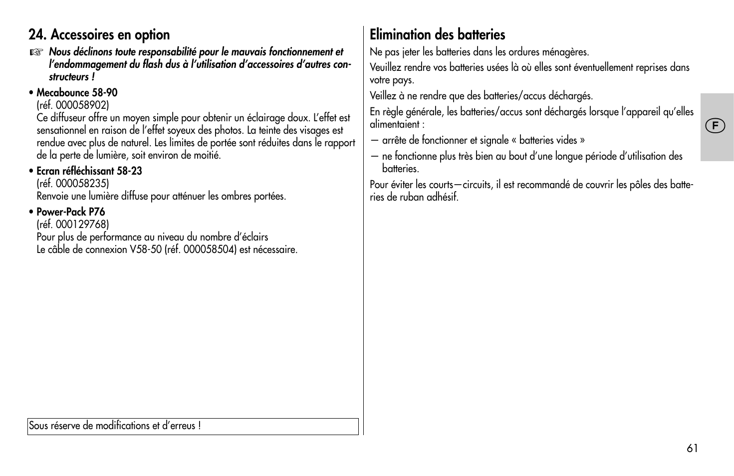 Metz MECABLITZ 58 AF-1 digital Canon User Manual | Page 61 / 190