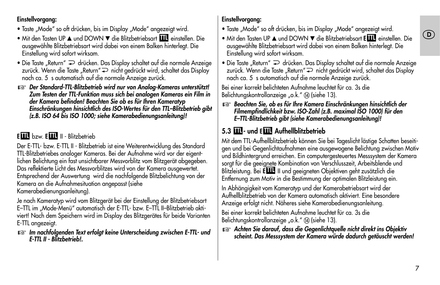 Metz MECABLITZ 58 AF-1 digital Canon User Manual | Page 7 / 190