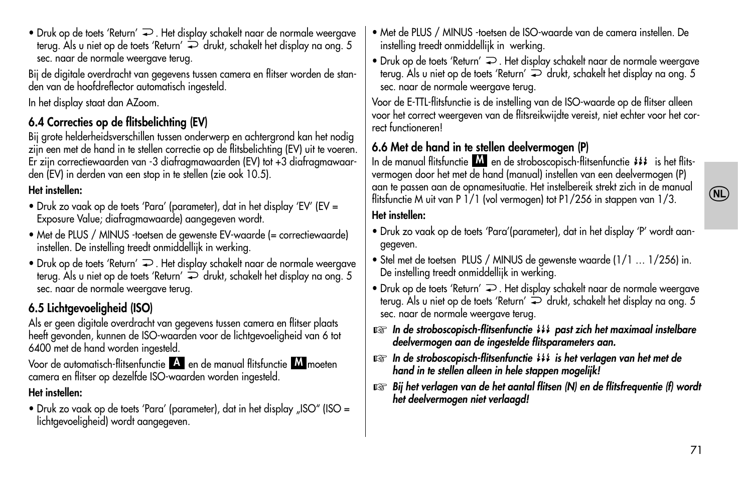 Metz MECABLITZ 58 AF-1 digital Canon User Manual | Page 71 / 190