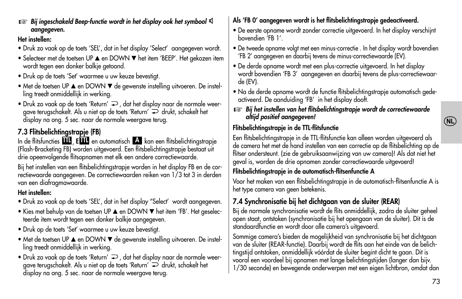 Metz MECABLITZ 58 AF-1 digital Canon User Manual | Page 73 / 190