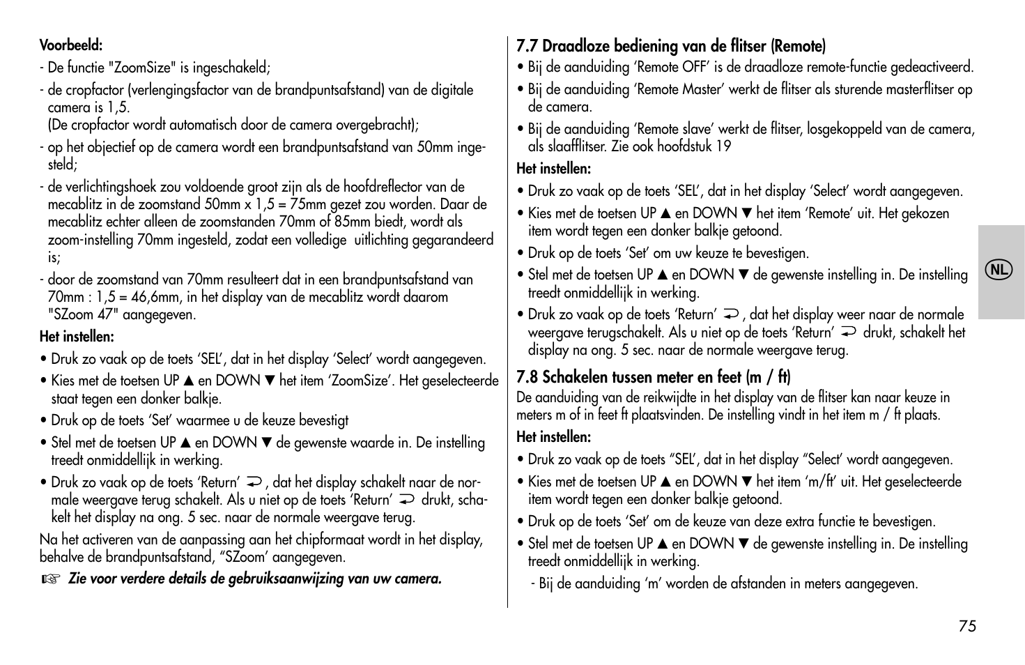 Metz MECABLITZ 58 AF-1 digital Canon User Manual | Page 75 / 190