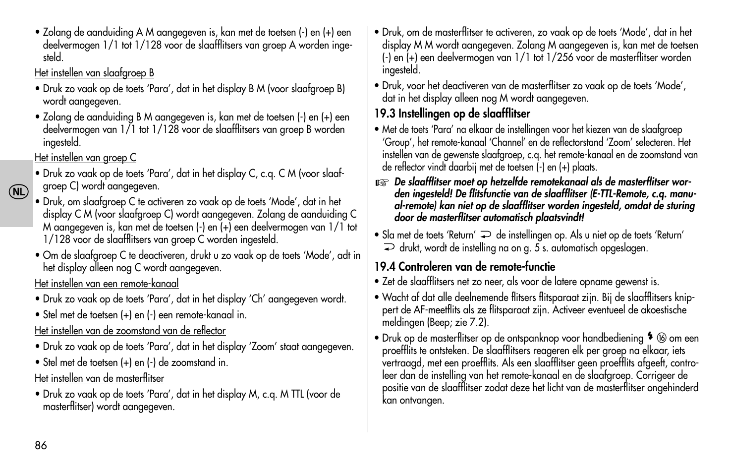 Metz MECABLITZ 58 AF-1 digital Canon User Manual | Page 86 / 190