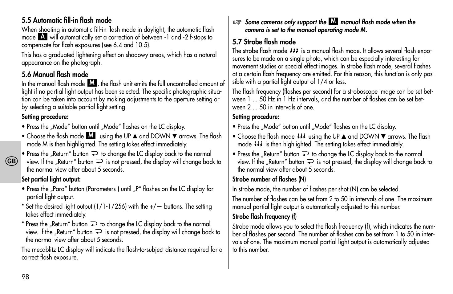 Metz MECABLITZ 58 AF-1 digital Canon User Manual | Page 98 / 190