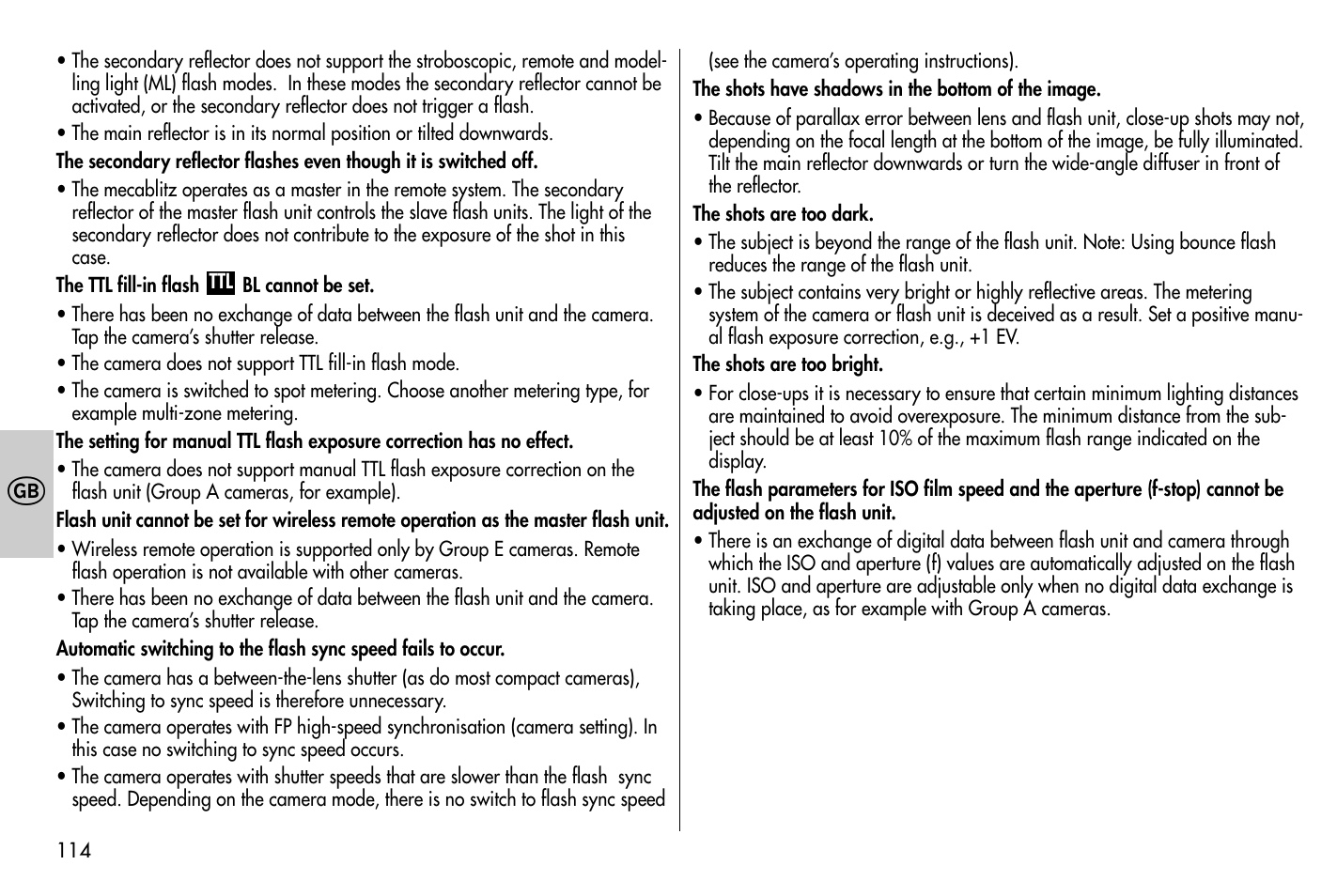 Metz MECABLITZ 58 AF-1 digital Nikon User Manual | Page 114 / 182