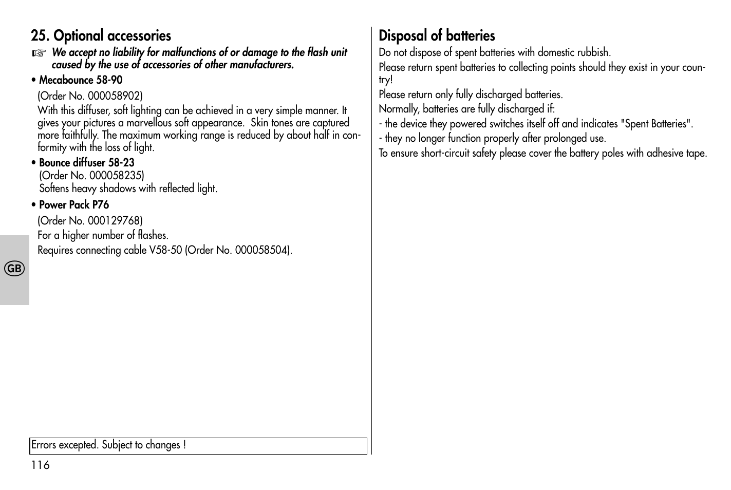 Metz MECABLITZ 58 AF-1 digital Nikon User Manual | Page 116 / 182