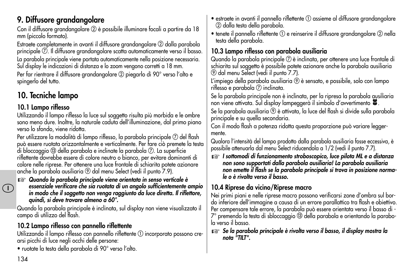 Diffusore grandangolare, Tecniche lampo | Metz MECABLITZ 58 AF-1 digital Nikon User Manual | Page 134 / 182