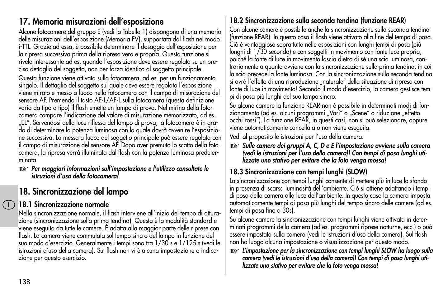 Sincronizzazione del lampo | Metz MECABLITZ 58 AF-1 digital Nikon User Manual | Page 138 / 182
