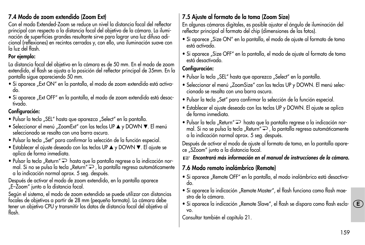 Metz MECABLITZ 58 AF-1 digital Nikon User Manual | Page 159 / 182
