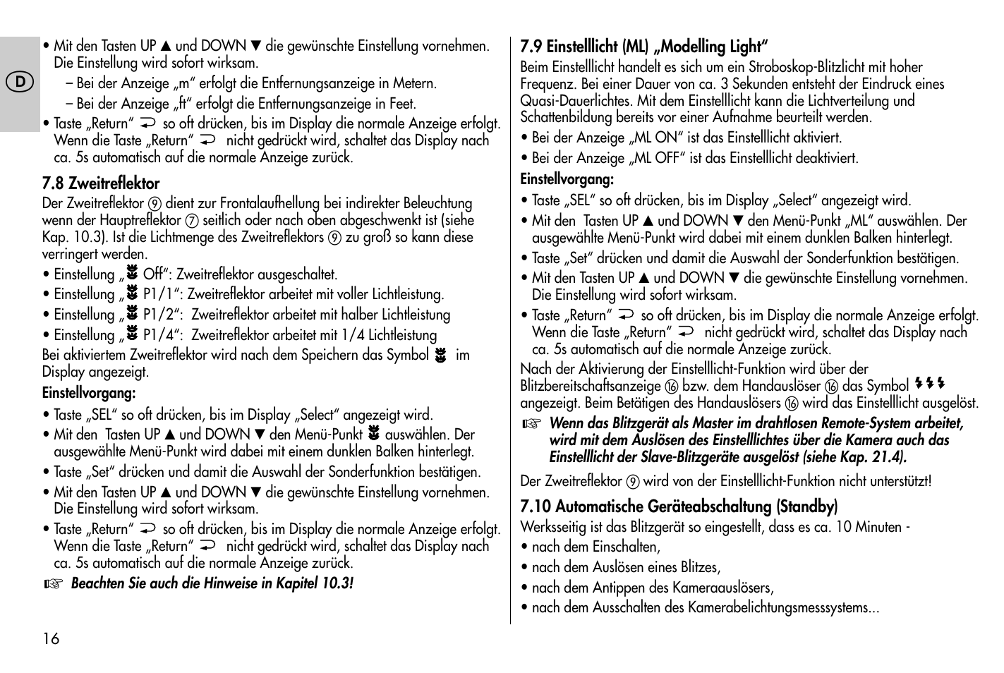 Metz MECABLITZ 58 AF-1 digital Nikon User Manual | Page 16 / 182