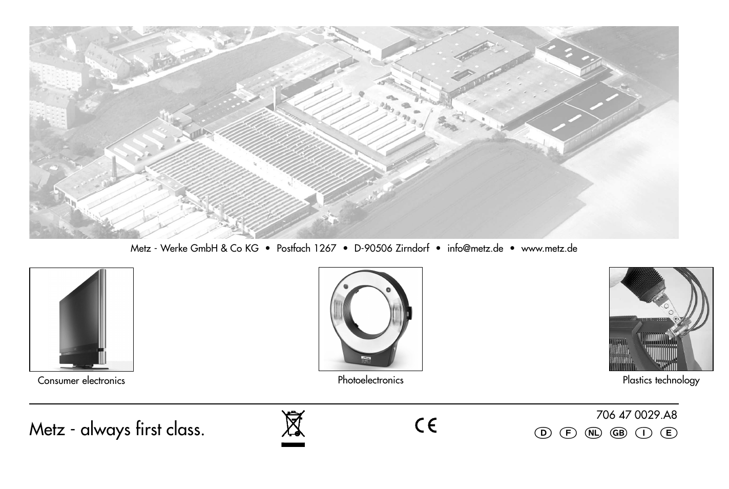 Metz - always first class | Metz MECABLITZ 58 AF-1 digital Nikon User Manual | Page 182 / 182