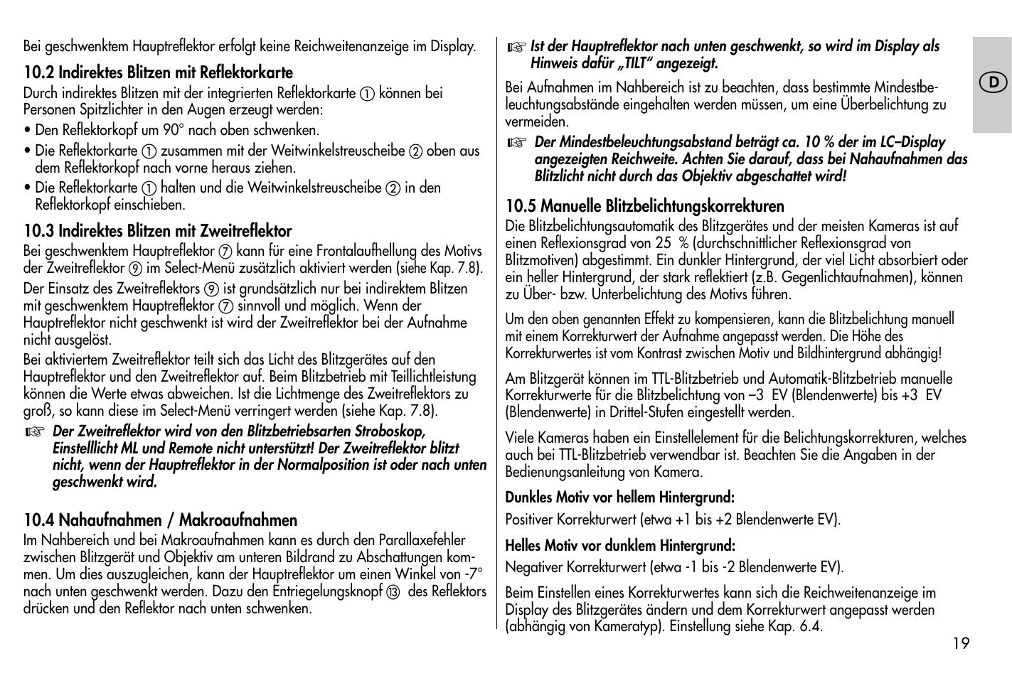 Metz MECABLITZ 58 AF-1 digital Nikon User Manual | Page 19 / 182