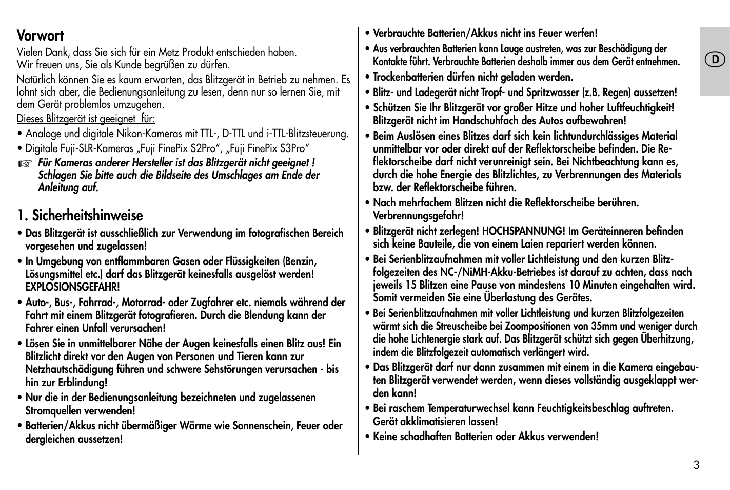 Metz MECABLITZ 58 AF-1 digital Nikon User Manual | Page 3 / 182