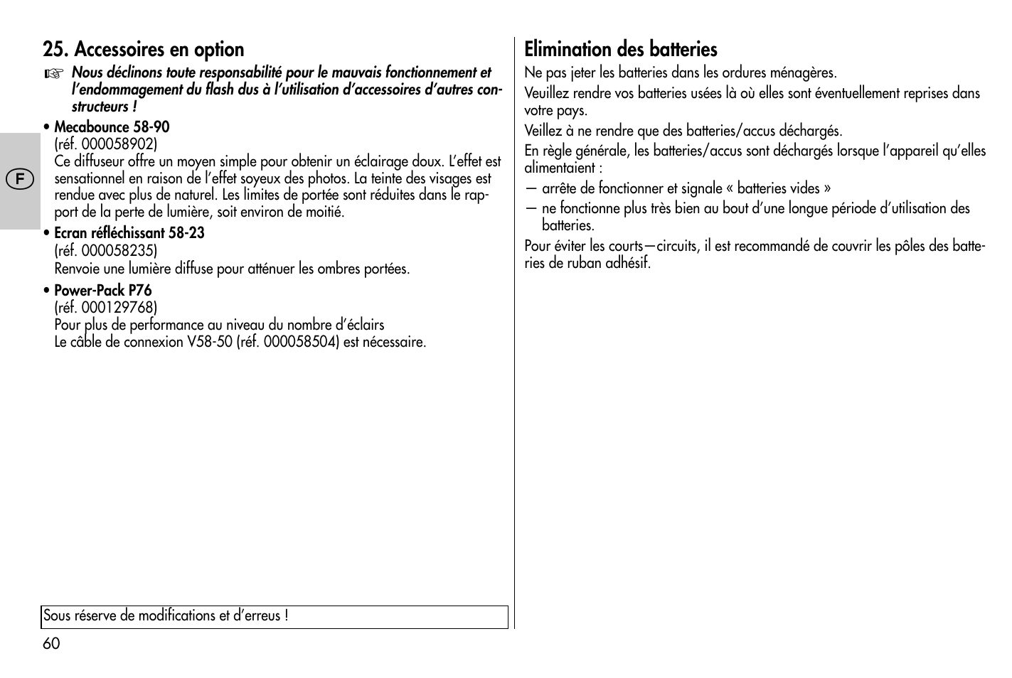 Metz MECABLITZ 58 AF-1 digital Nikon User Manual | Page 60 / 182