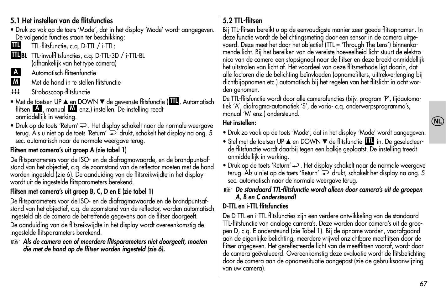 Metz MECABLITZ 58 AF-1 digital Nikon User Manual | Page 67 / 182