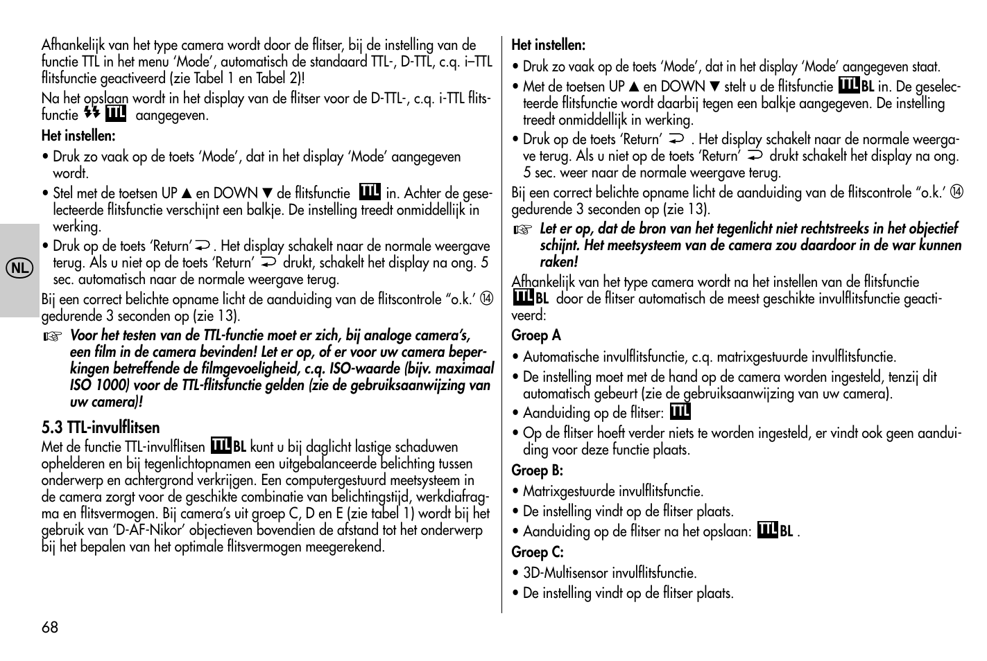 Metz MECABLITZ 58 AF-1 digital Nikon User Manual | Page 68 / 182