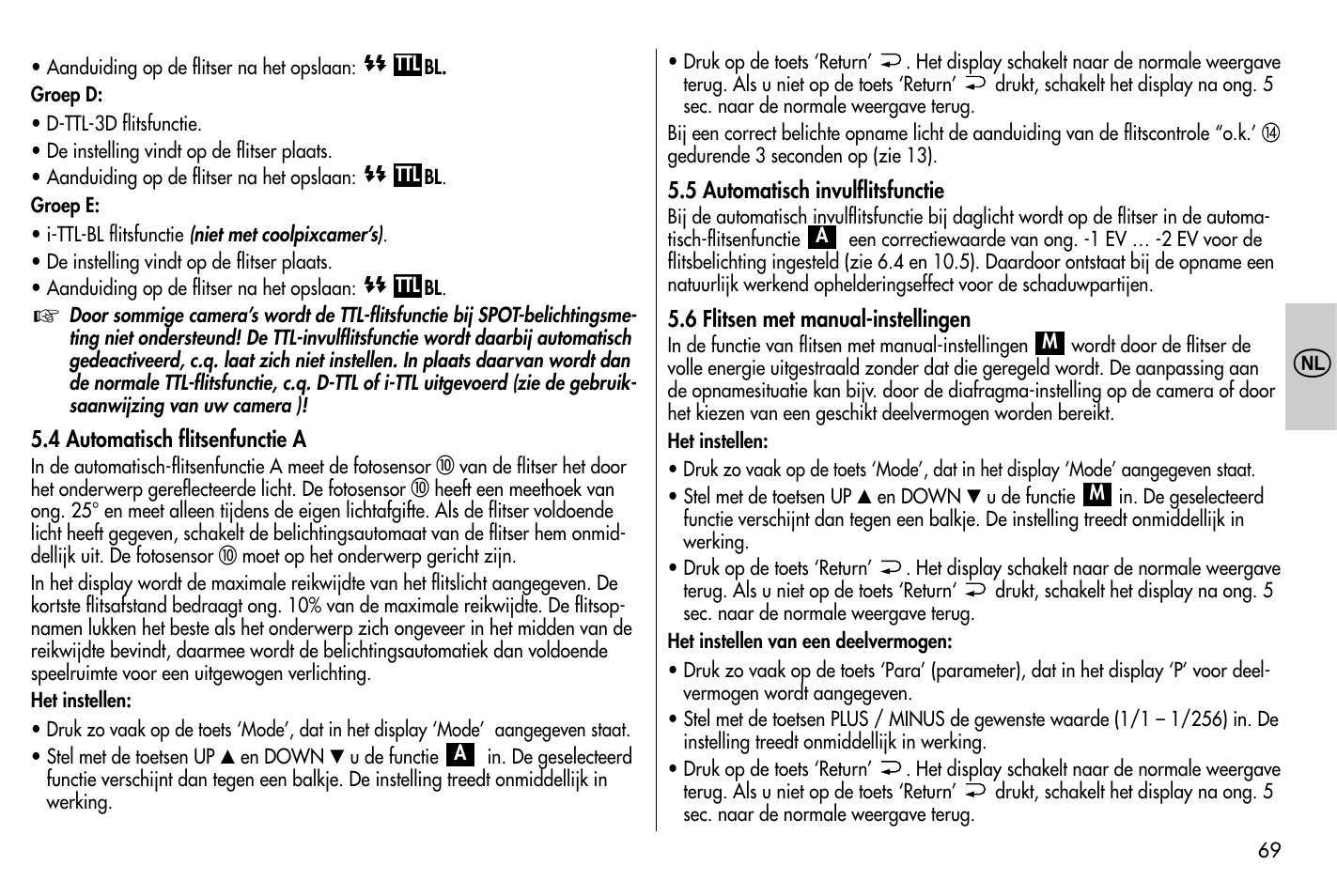 Metz MECABLITZ 58 AF-1 digital Nikon User Manual | Page 69 / 182