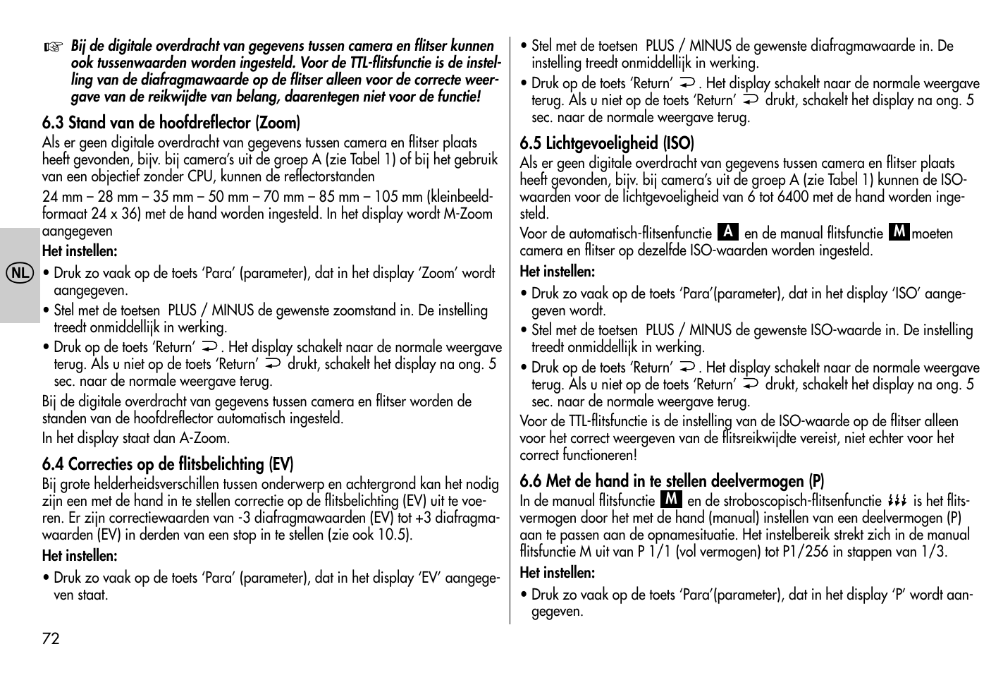 Metz MECABLITZ 58 AF-1 digital Nikon User Manual | Page 72 / 182