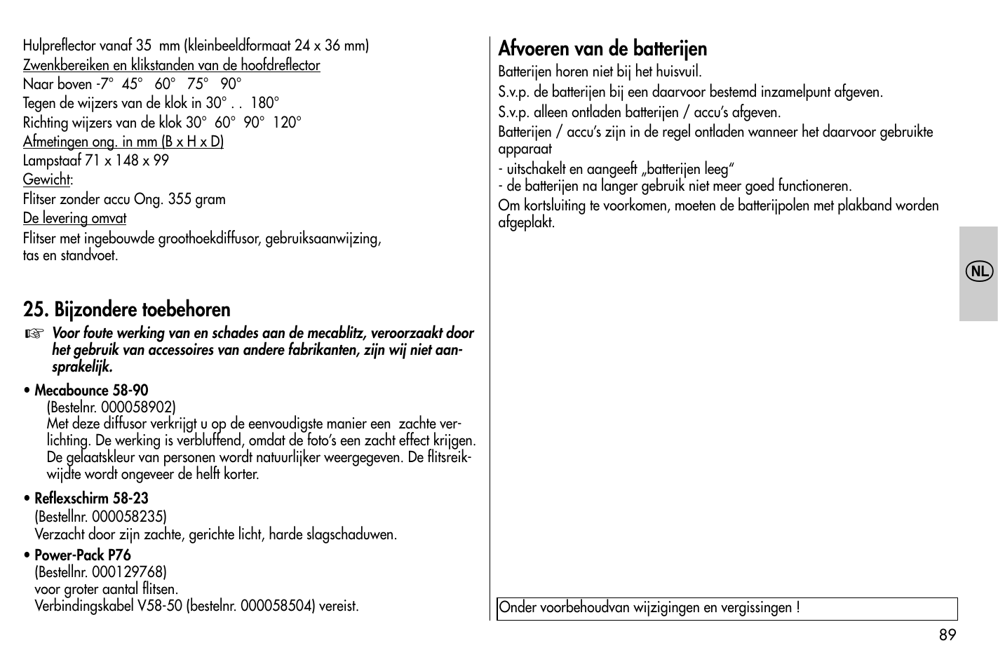 Metz MECABLITZ 58 AF-1 digital Nikon User Manual | Page 89 / 182