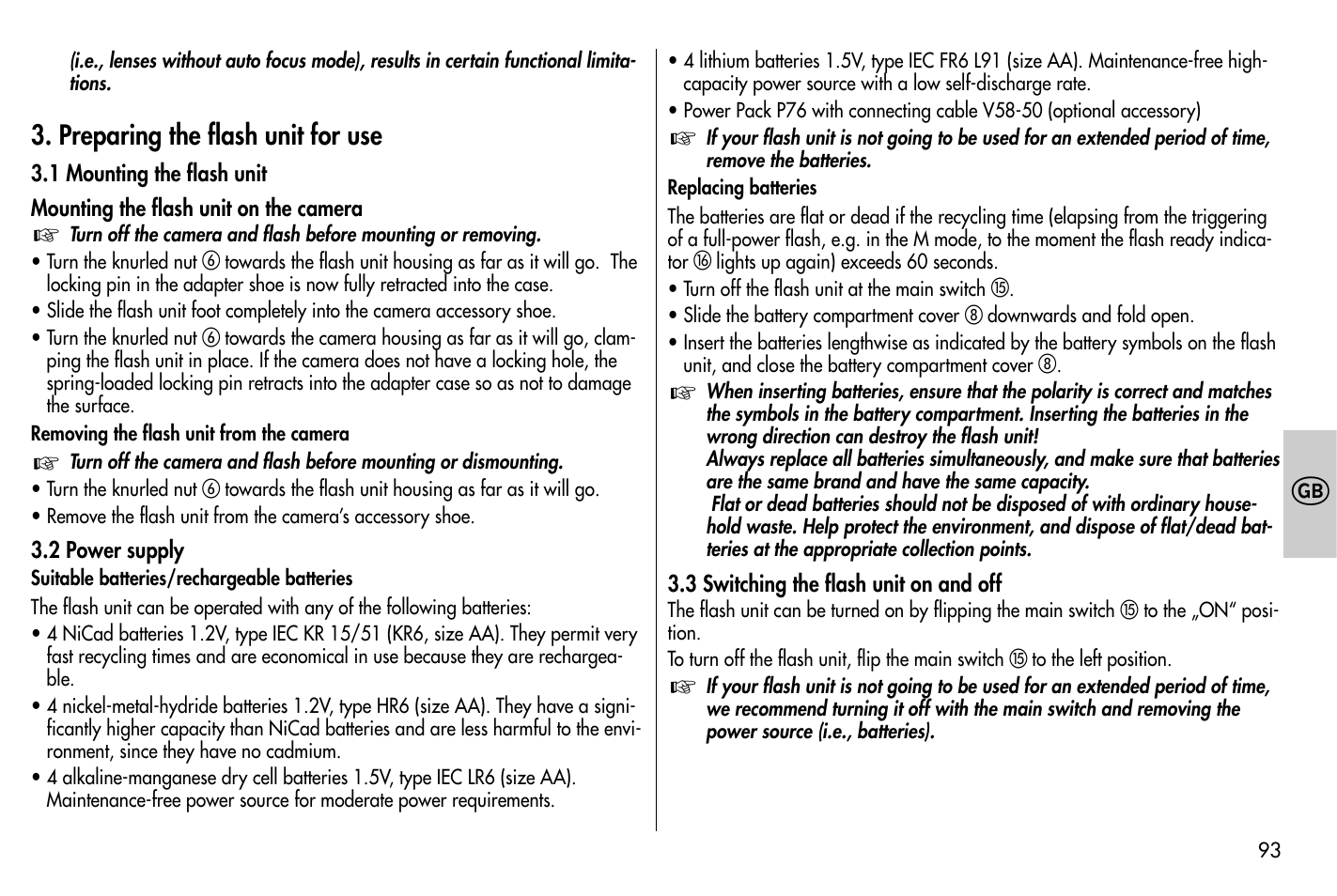 Metz MECABLITZ 58 AF-1 digital Nikon User Manual | Page 93 / 182