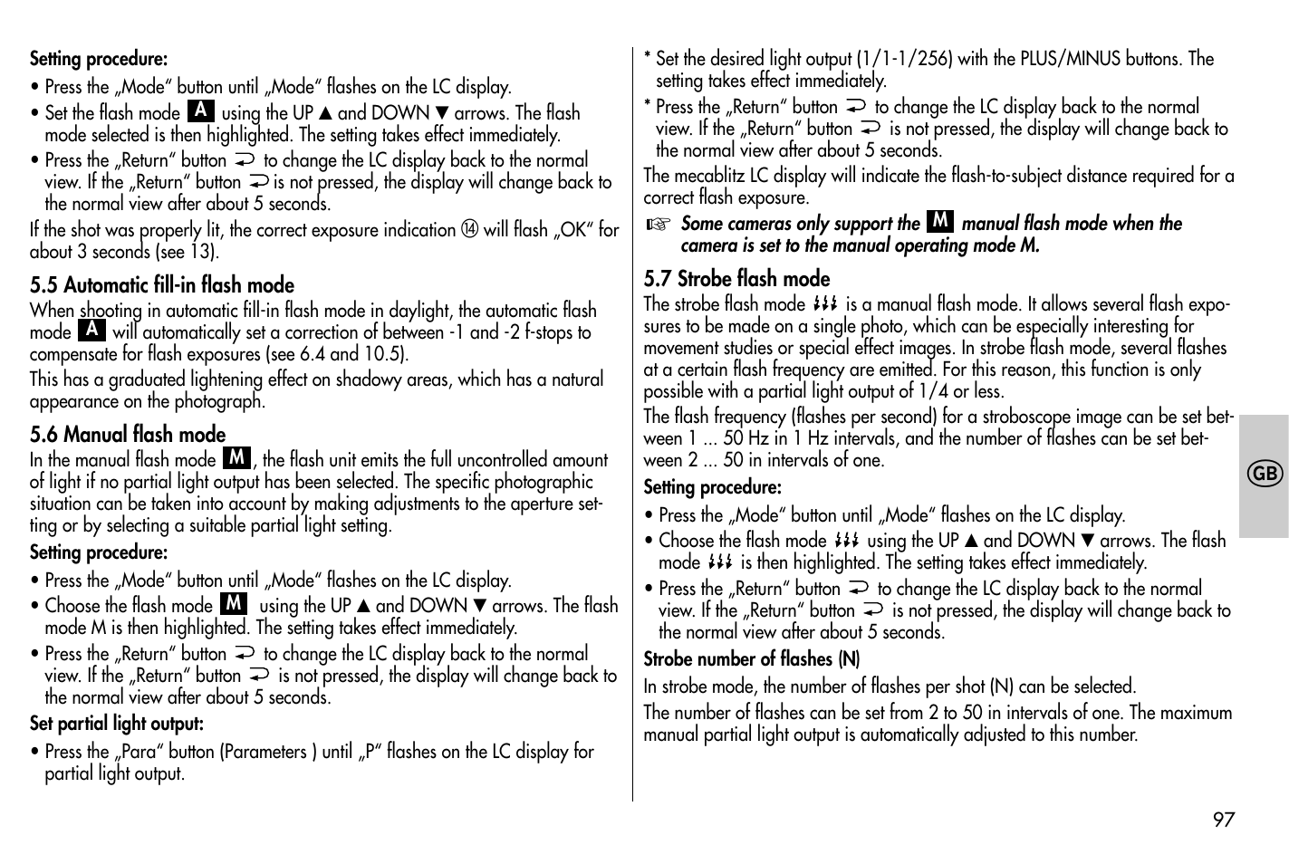 Metz MECABLITZ 58 AF-1 digital Nikon User Manual | Page 97 / 182