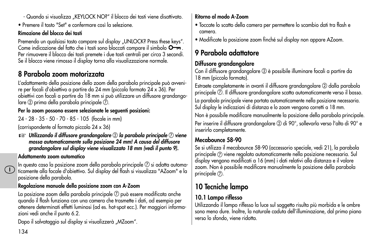 Metz MECABLITZ 58 AF-1 digital Sony User Manual | Page 134 / 182