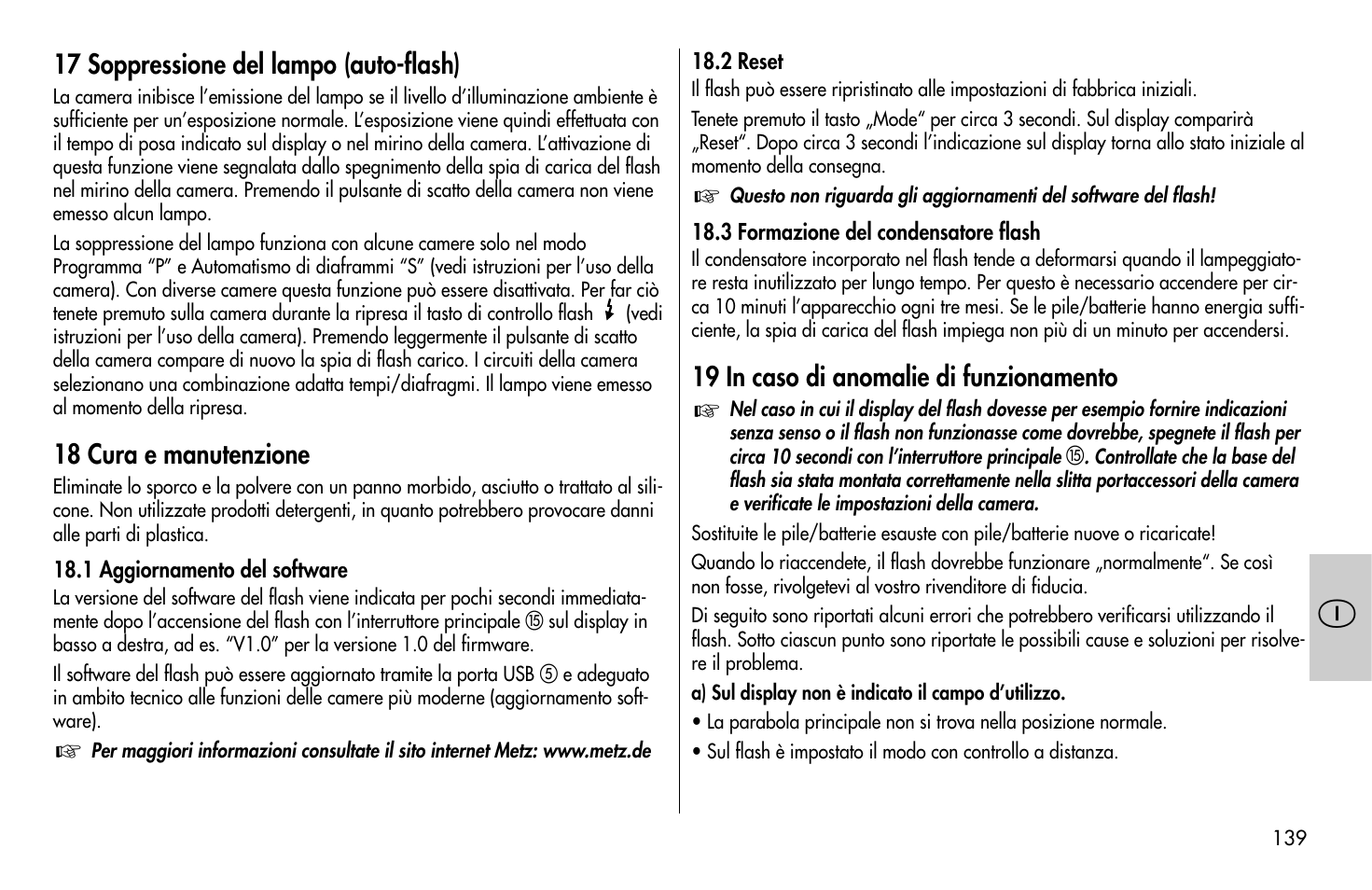 Metz MECABLITZ 58 AF-1 digital Sony User Manual | Page 139 / 182